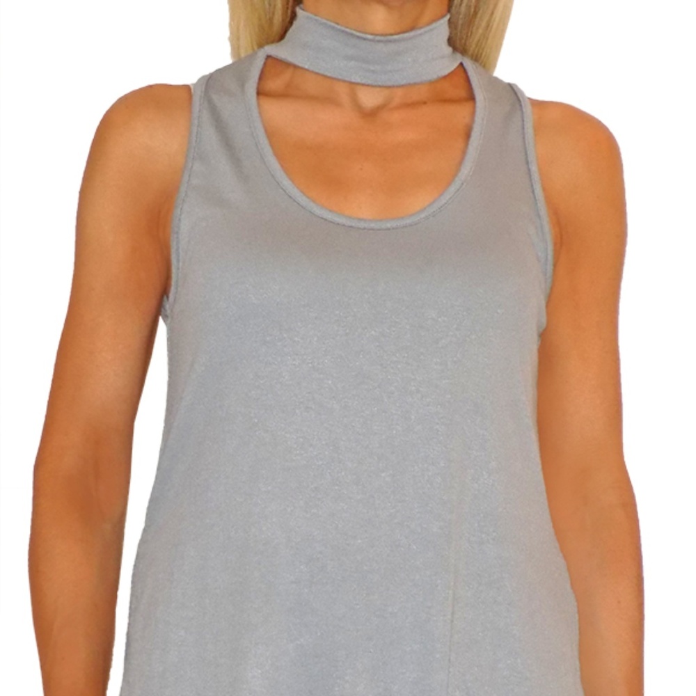 CHOKER NECK SLEEVELESS TOP